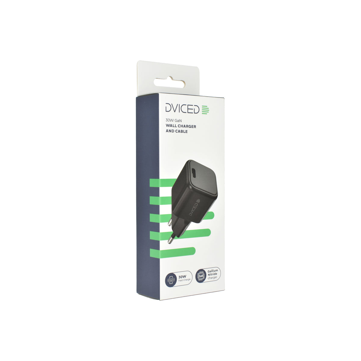 Dviced – Hálózati töltő 30W GaN - 1 db USB-C + USB-C to USB-C kábel 1,25 m - fekete - iSTYLE HU