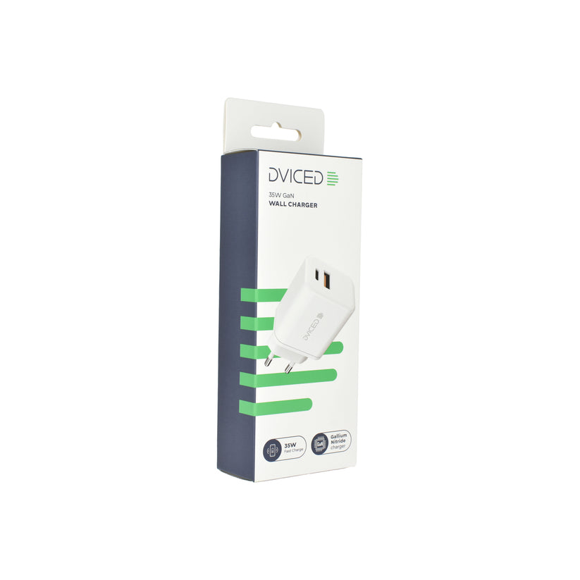 Dviced – Hálózati töltő 35W GaN - 1xUSB-A + 1x USB-C - fehér - iSTYLE HU