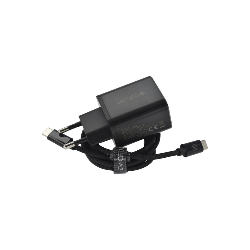 Dviced – Hálózati töltő 35W GaN - 1xUSB-C + 1x USB-A + USB-C to USB-C kábel - fekete - iSTYLE HU