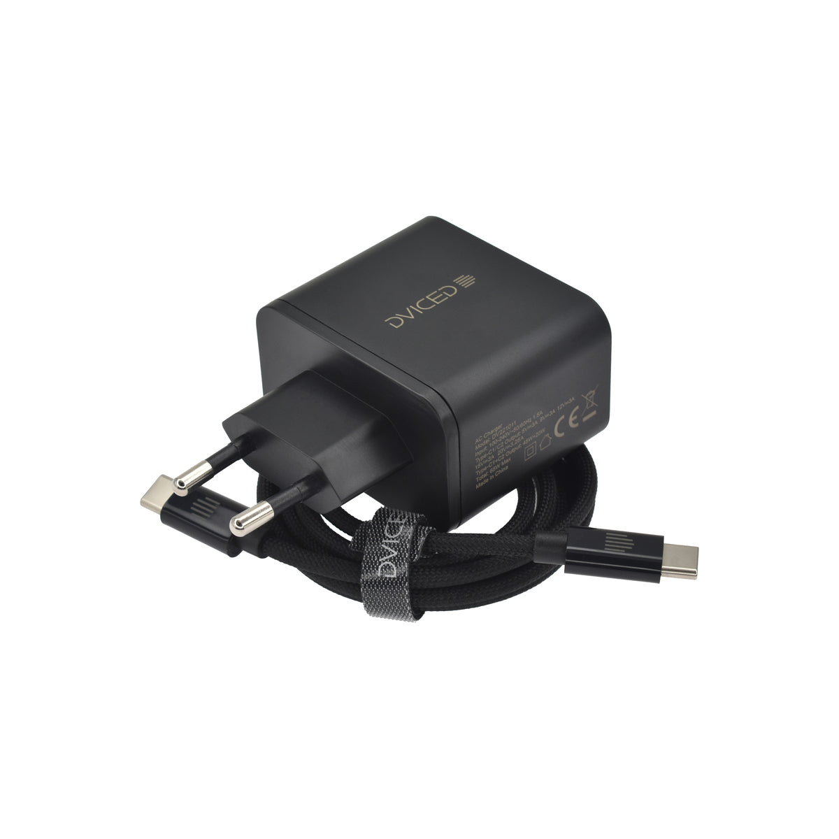 Dviced – Hálózati töltő 65W GaN - 2xUSB-C + USB-C to USB-C kábel - fekete - iSTYLE HU