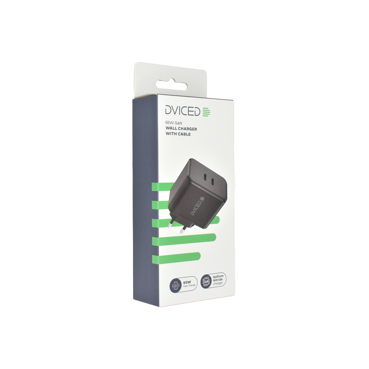 Dviced – Hálózati töltő 65W GaN - 2xUSB-C + USB-C to USB-C kábel - fekete - iSTYLE HU