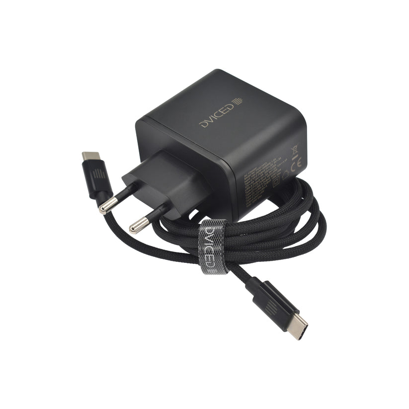 Dviced – Hálózati töltő 65W GaN - 2xUSB-C + 1x USB-A + USB-C to USB-C kábel - fekete - iSTYLE HU