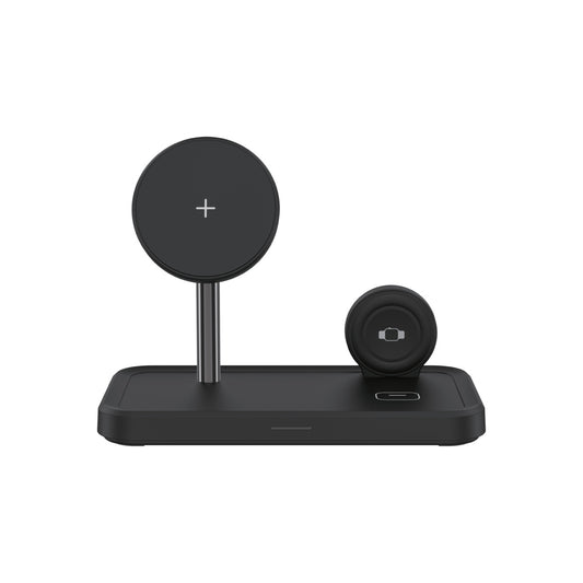 Dviced – 3 az 1-ben vezeték nélküli mágneses töltőállomás, 15W gyorstöltéssel + USB kábellel – fekete - iSTYLE HU