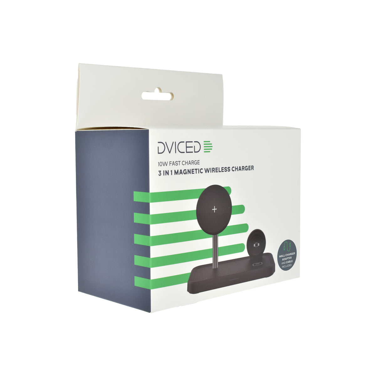 Dviced – 3-in-1 vezeték nélküli mágneses töltőállomás, 15W gyorstöltéssel + USB kábel + hálózati töltő – fekete - iSTYLE HU
