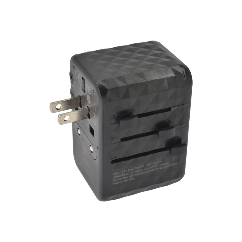 Dviced – Univerzális utazási adapter 65W GaN - UK, Európa, USA, Ausztrália - fekete - iSTYLE HU