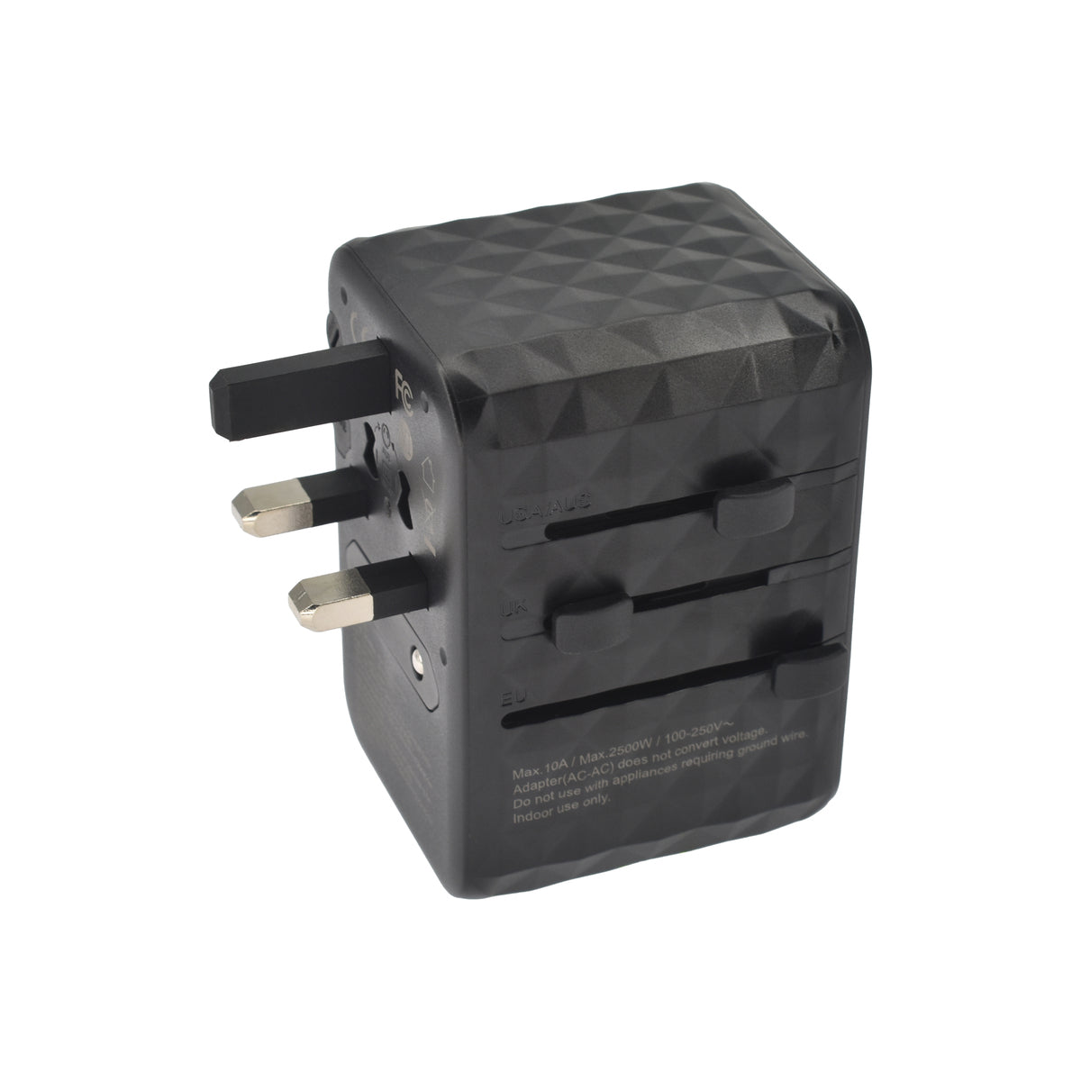 Dviced – Univerzális utazási adapter 65W GaN - UK, Európa, USA, Ausztrália - fekete - iSTYLE HU