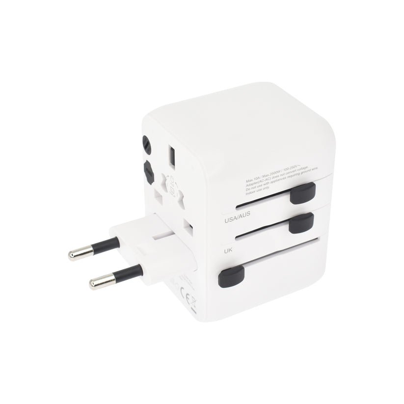 Dviced – Univerzális utazási adapter 28W GaN - UK, Európa, USA, Ausztrália - fehér - iSTYLE HU