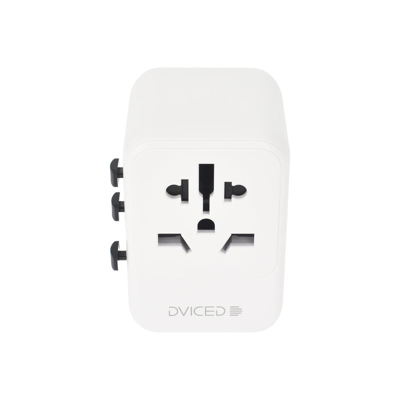 Dviced – Univerzális utazási adapter 28W GaN - UK, Európa, USA, Ausztrália - fehér - iSTYLE HU
