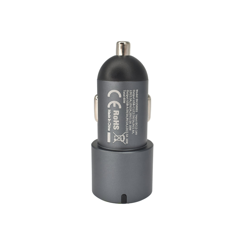 Dviced – Autós töltő 60W - 2xUSB-C + 1xUSB-A - szürke - iSTYLE HU