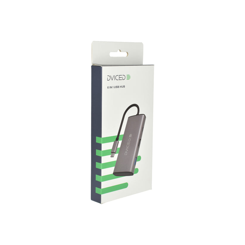 Dviced – Type-C HUB 6-in-1 (2xUSB 3.0 (A), 2xUSB-C, HDMI, SD kártyaolvasó) - iSTYLE HU