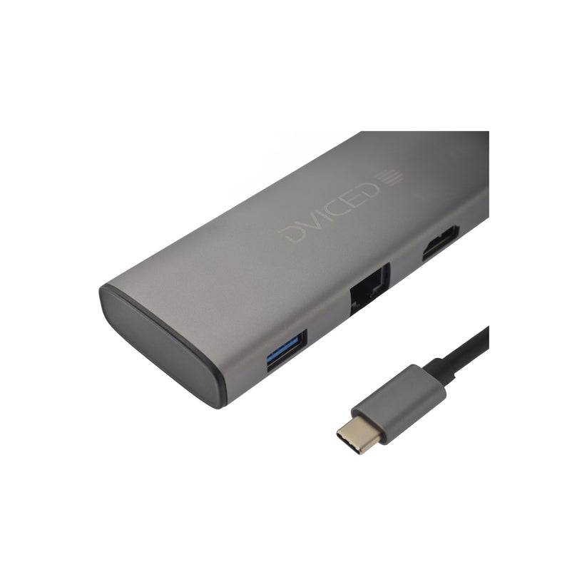 Dviced – Type-C HUB 7-in-1 (2xUSB 3.0 (A), 2xUSB-C, HDMI, SD kártyaolvasó, Ethernet) - iSTYLE HU