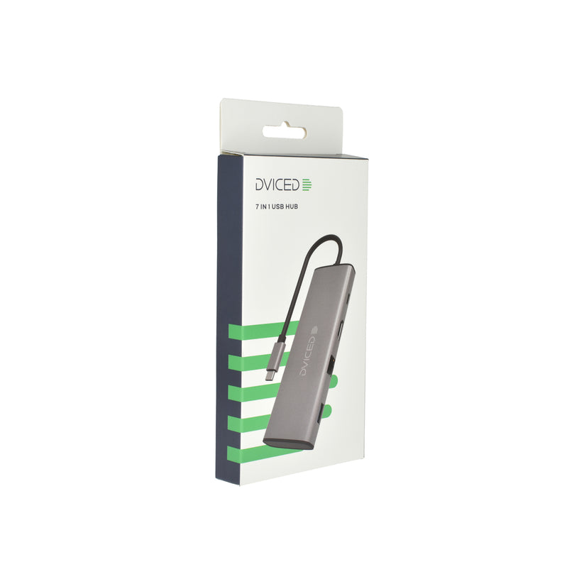 Dviced – Type-C HUB 7-in-1 (2xUSB 3.0 (A), 2xUSB-C, HDMI, SD kártyaolvasó, Ethernet) - iSTYLE HU