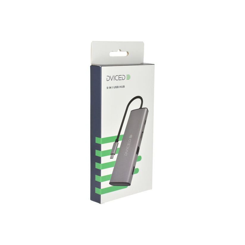 Dviced – Type-C HUB 9-in-1 (2xUSB 3.0 (A), 3xUSB-C, HDMI, SD kártyaolvasó, Micro SD kártyaolvasó, Ethernet) - iSTYLE HU