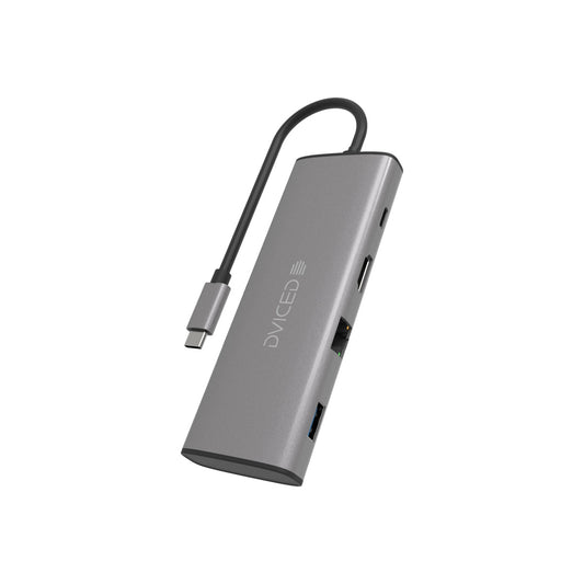 Dviced – Type-C HUB 9-in-1 (2xUSB 3.0 (A), 3xUSB-C, HDMI, SD kártyaolvasó, Micro SD kártyaolvasó, Ethernet) - iSTYLE HU
