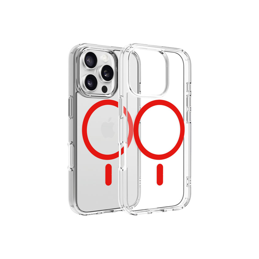 Dviced – MagSafe iPhone 16 Pro tok - átlátszó, piros - iSTYLE HU
