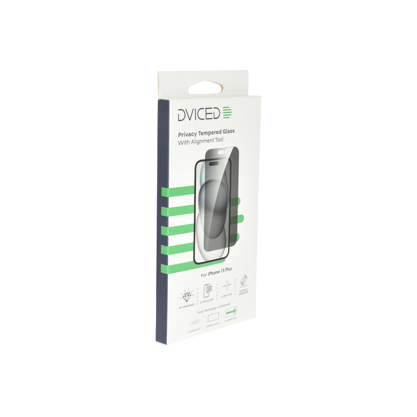 Dviced – iPhone 15 Plus képernyővédő üvegfólia (0.3 mm, 9H, betekintés védelem) - applikátorral - iSTYLE HU