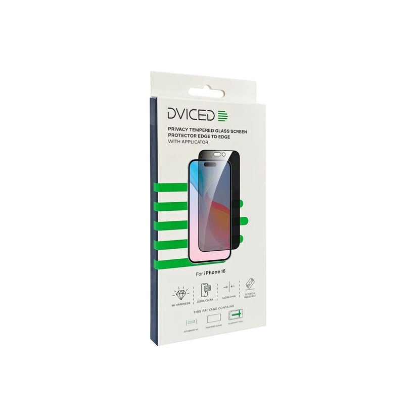 Dviced – iPhone 16 betekintésvédett edge to edge edzett kijelzővédő üvegfólia applikátorral - iSTYLE HU