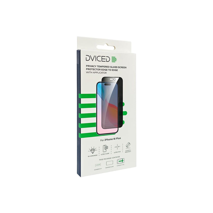 Dviced – iPhone 16 Plus betekintésvédett edge to edge edzett kijelzővédő üvegfólia applikátorral - iSTYLE HU