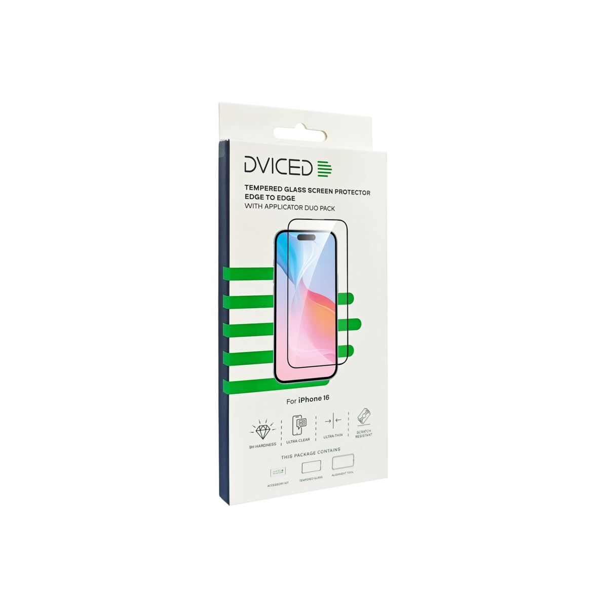 Dviced – iPhone 16 edge to edge edzett kijelzővédő üvegfólia applikátorral (Duo pack) - iSTYLE HU
