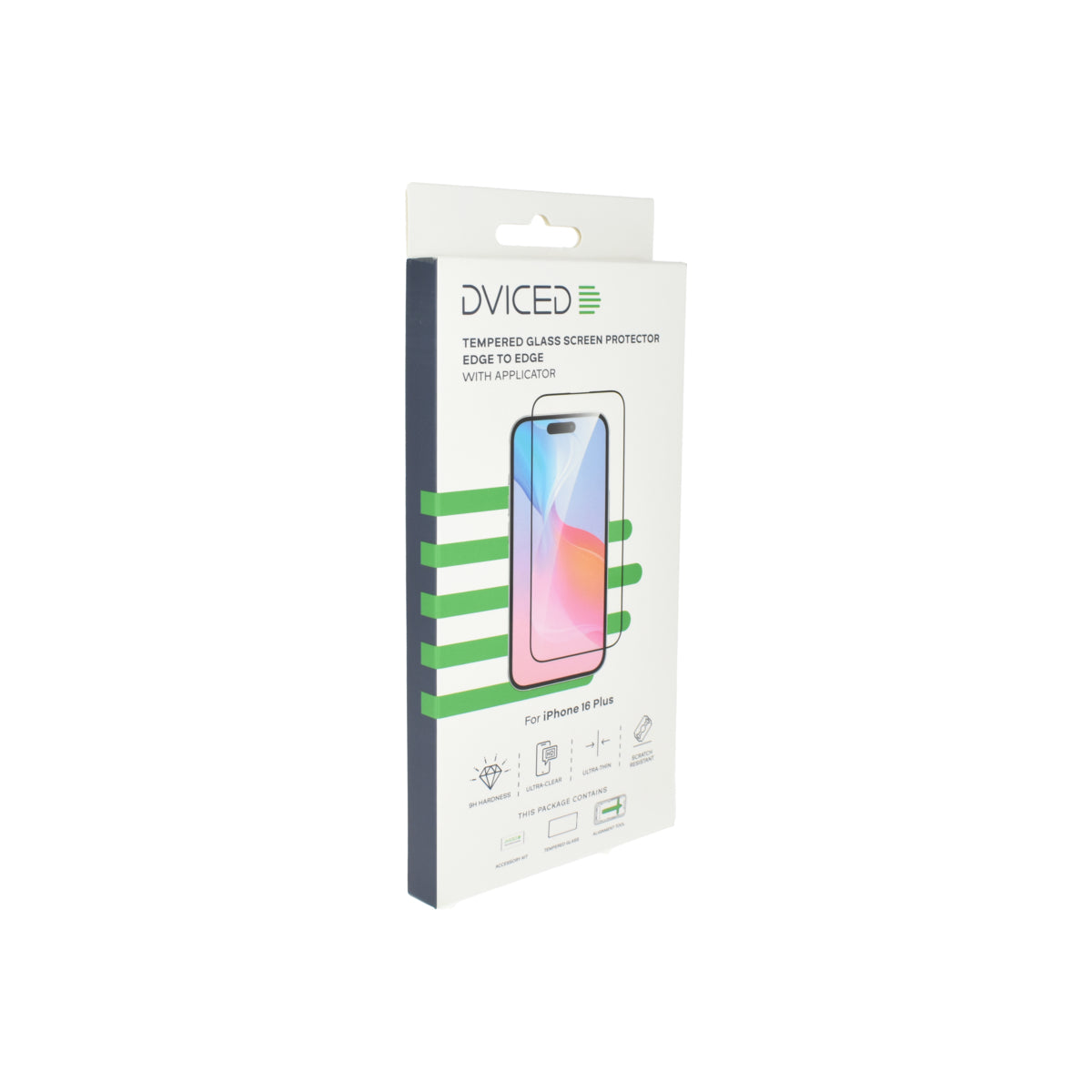Dviced – iPhone 16 Plus képernyővédő üvegfólia, átlátszó (0.3 mm, 9H) + applikátor - iSTYLE HU
