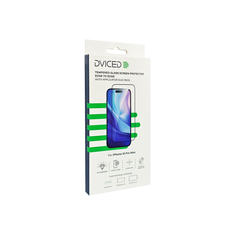 Dviced – iPhone 16 Pro Max edge to edge edzett kijelzővédő üvegfólia applikátorral (Duo pack) - iSTYLE HU