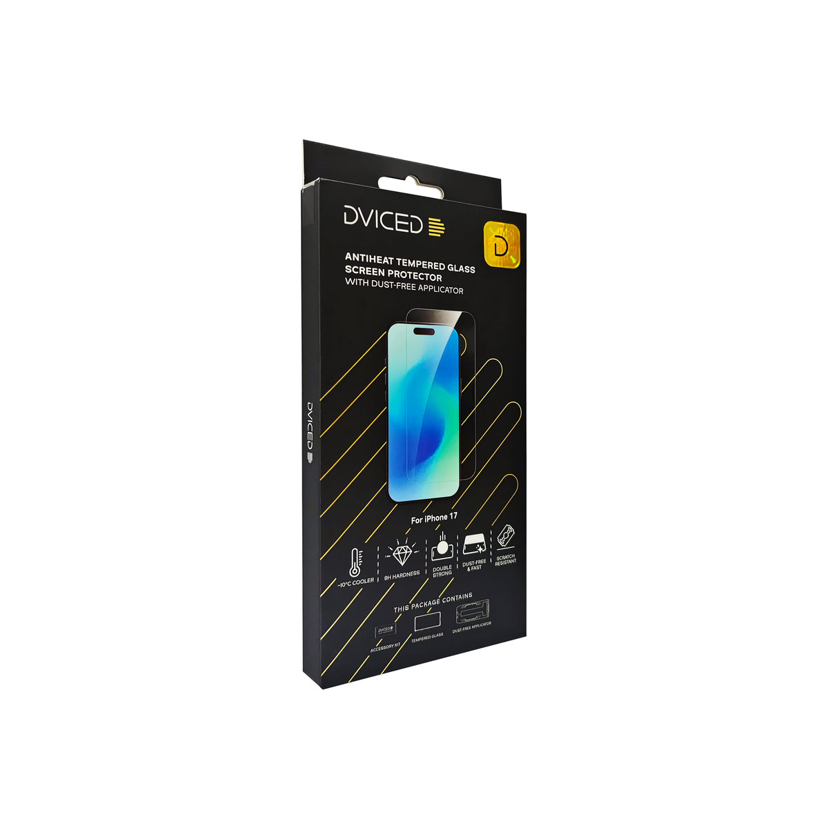 Dviced AntiHeat edzett kijelzővédő üvegfólia pormentes applikátorral - iPhone 17 - iSTYLE HU