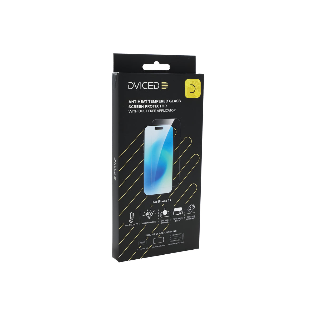 Dviced AntiHeat edzett kijelzővédő üvegfólia pormentes applikátorral - iPhone 17 - iSTYLE HU