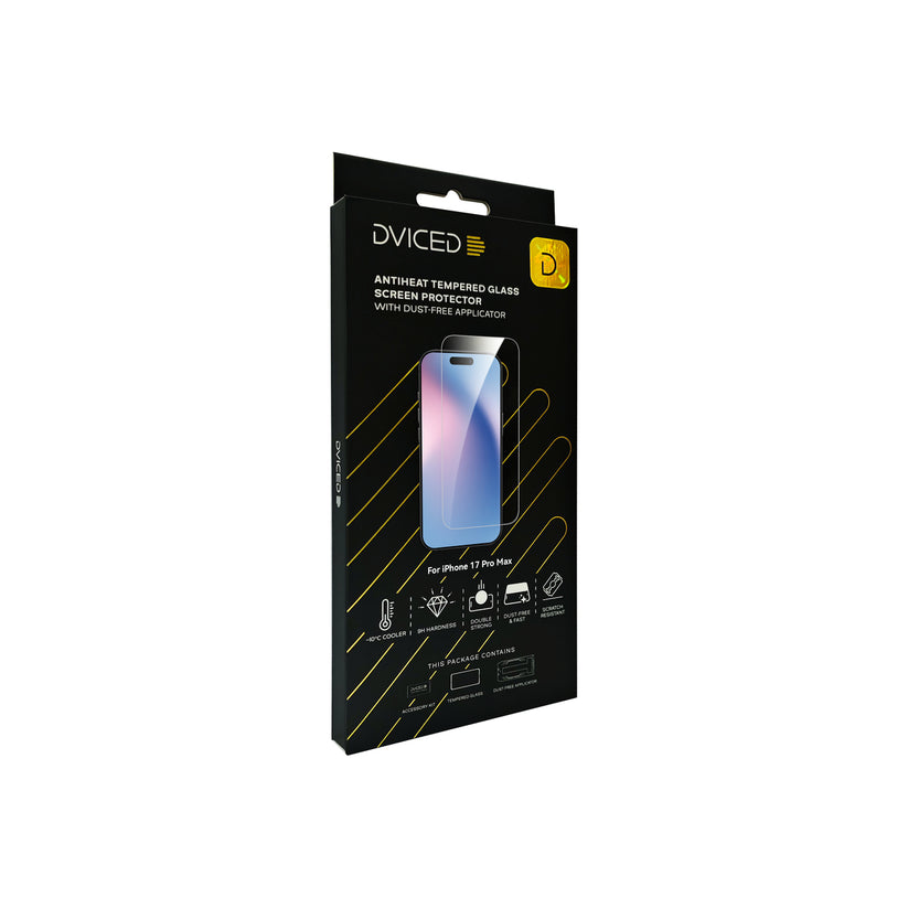 Dviced AntiHeat edzett kijelzővédő üvegfólia pormentes applikátorral - iPhone 17 Pro Max - iSTYLE HU