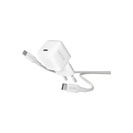 EPICO – 30W-os GaN töltőcsomag 1.2m USB-C kábellel - Fehér - iSTYLE HU