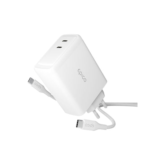 EPICO – 100W-os GaN töltőcsomag 2m USB-C kábellel - Fehér - iSTYLE HU