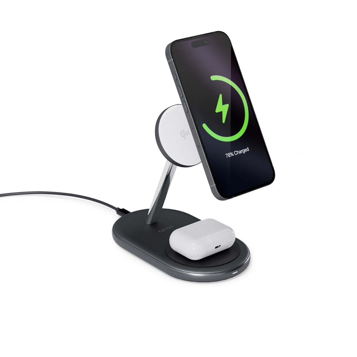 EPICO – UltraBase 2in1 Qi2 Mag+ MagSafe kompatibilis töltőállomás - fekete - iSTYLE HU