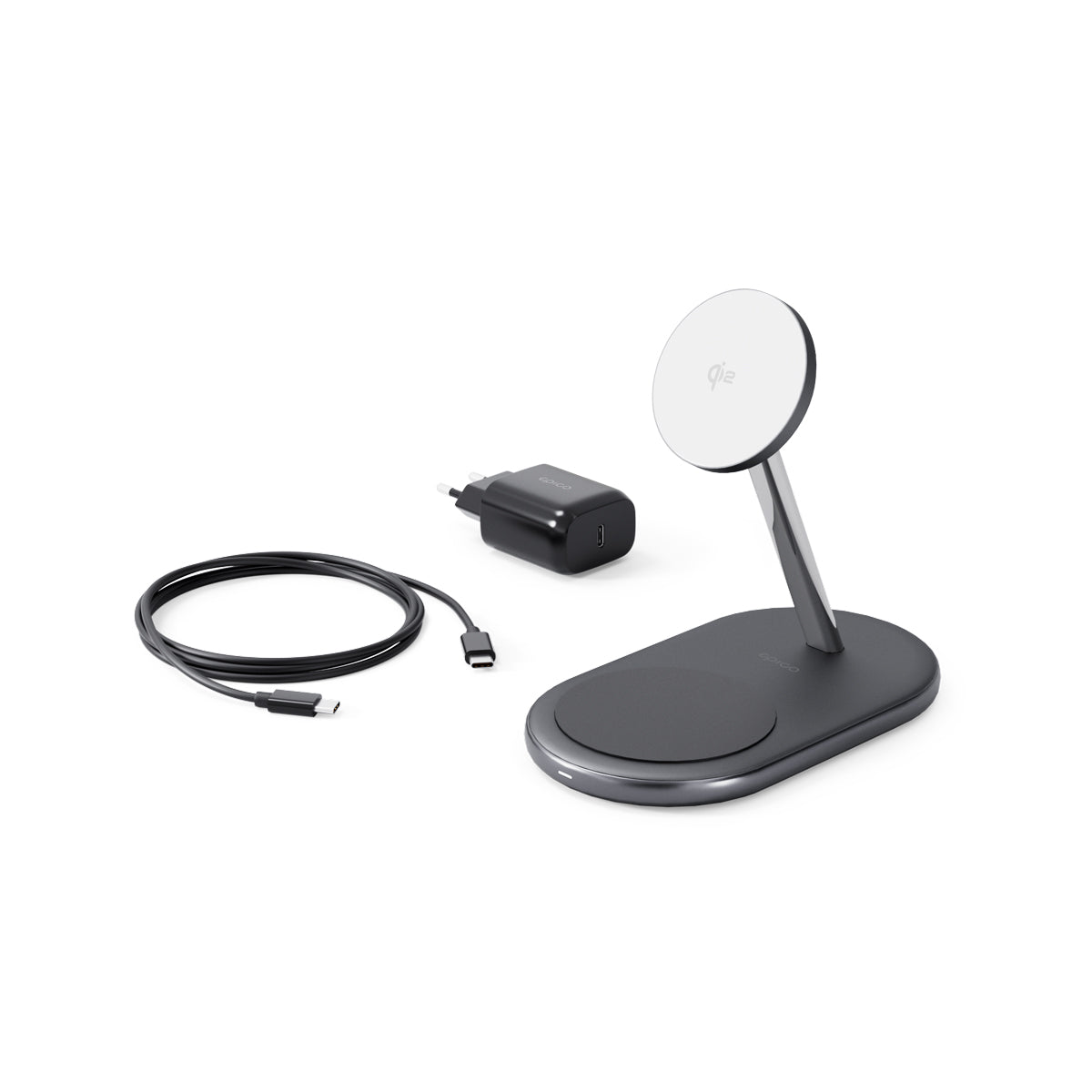 EPICO – UltraBase 2in1 Qi2 Mag+ MagSafe kompatibilis töltőállomás - fekete - iSTYLE HU
