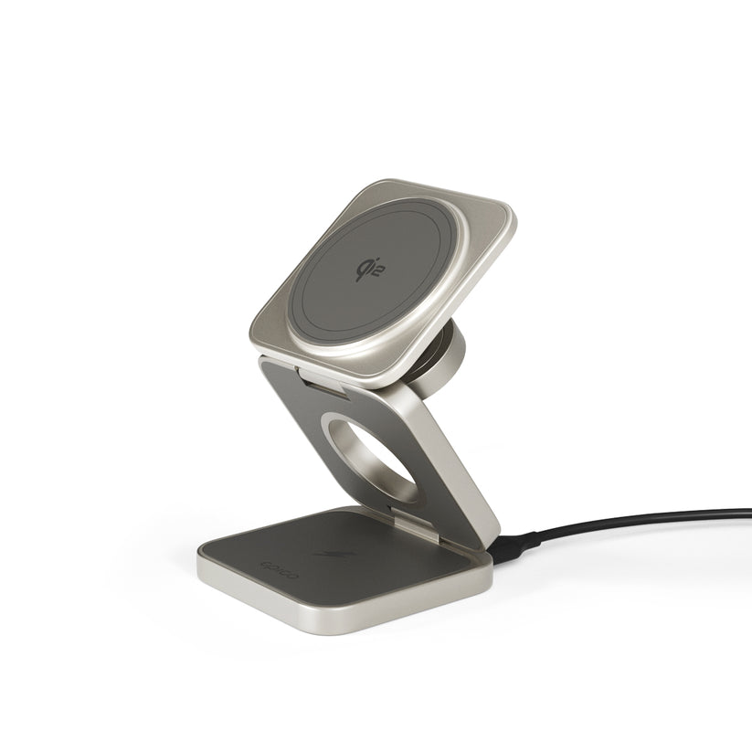 EPICO – UltraBase 3in1 Qi2 Mag+ összecsukható vezeték nélküli töltőállomás - titán - iSTYLE HU