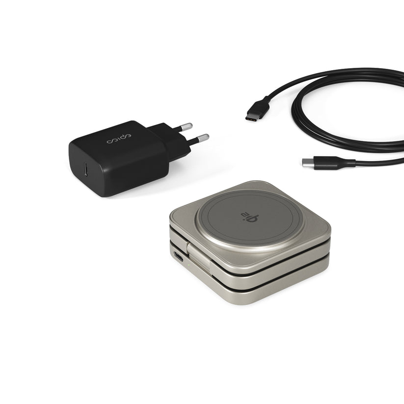 EPICO – UltraBase 3in1 Qi2 Mag+ összecsukható vezeték nélküli töltőállomás - titán - iSTYLE HU