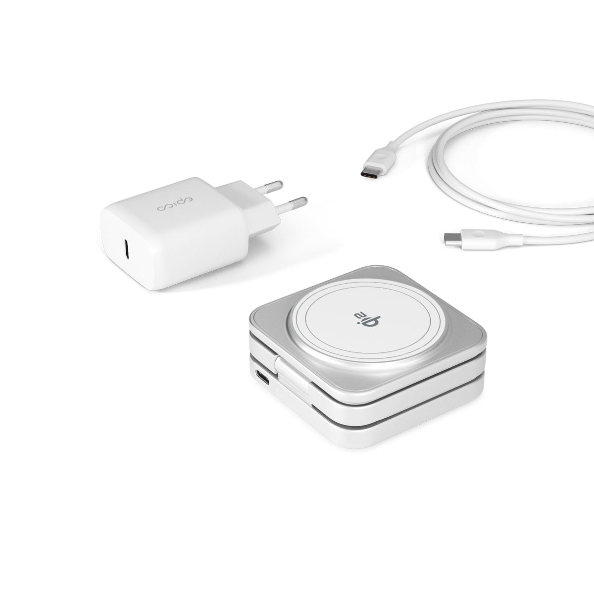 EPICO – UltraBase 3in1 Qi2 Mag+ összecsukható vezeték nélküli töltőállomás - fehér - iSTYLE HU