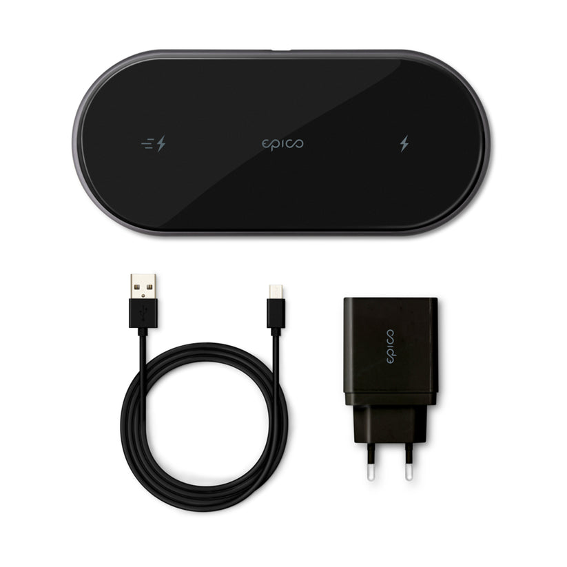 EPICO — Ultraslim Dual vezetéknélküli töltőpad + 18W gyorstöltő - iSTYLE HU