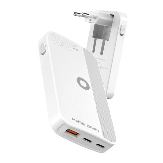 Mobile Origin – 65 Wattos GaN III Slim töltő dupla USB-C, simpla USB-A - fehér - iSTYLE HU