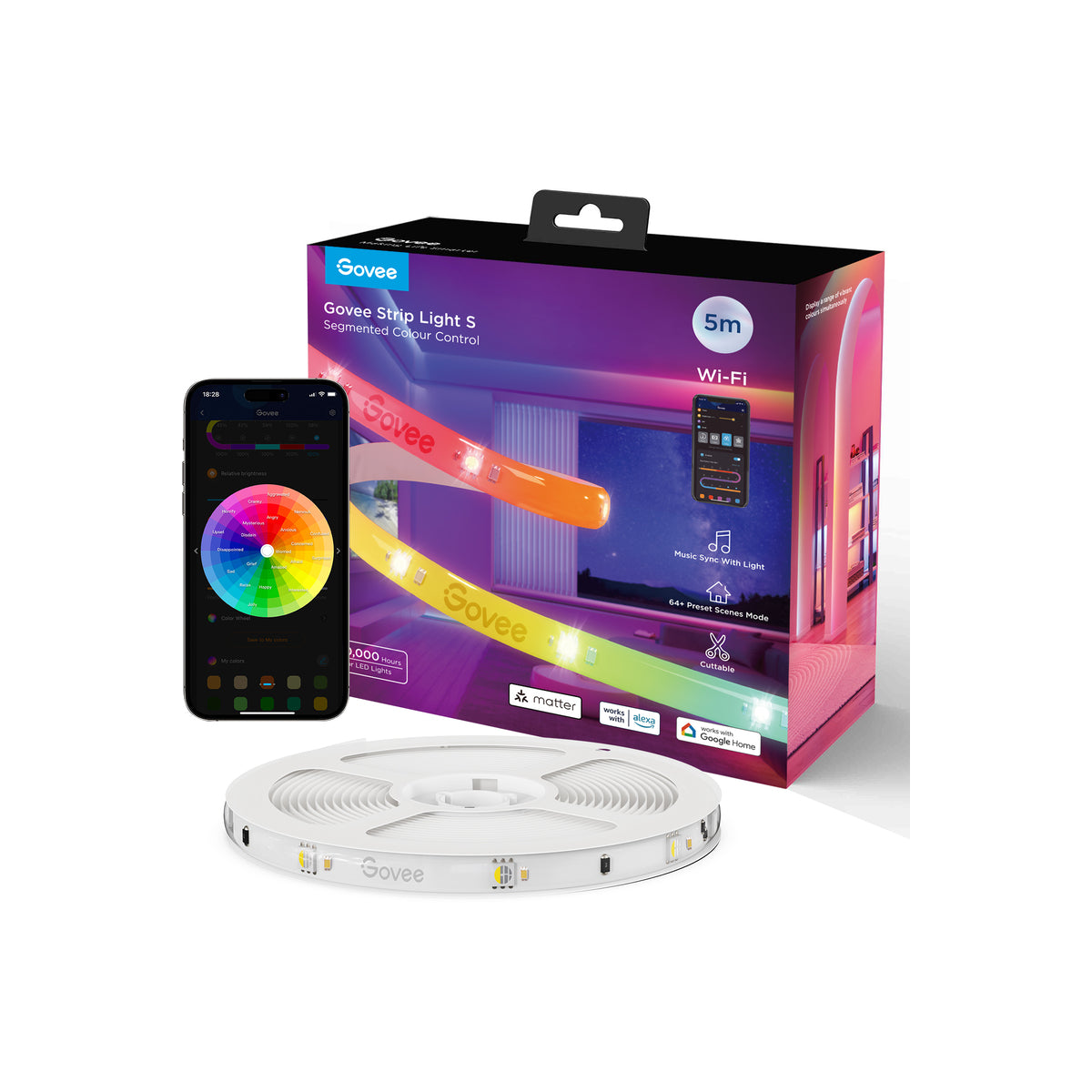 Govee — RGBIC Wi-Fi + Bluetooth LED szalag védőbevonattal - (5 méter) - iSTYLE HU