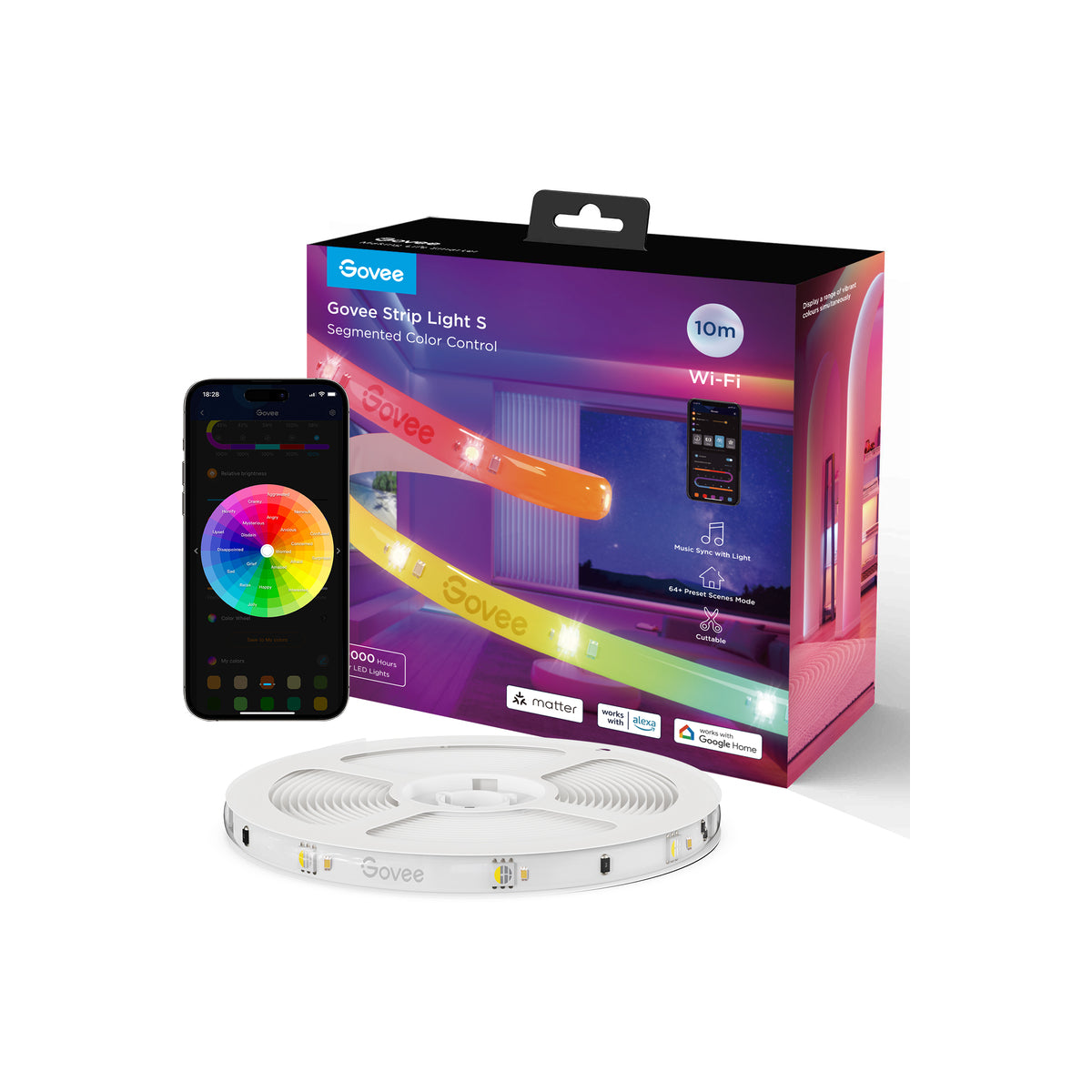 Govee — RGBIC Wi-Fi + Bluetooth LED szalag védőbevonattal - (10 méter) - iSTYLE HU