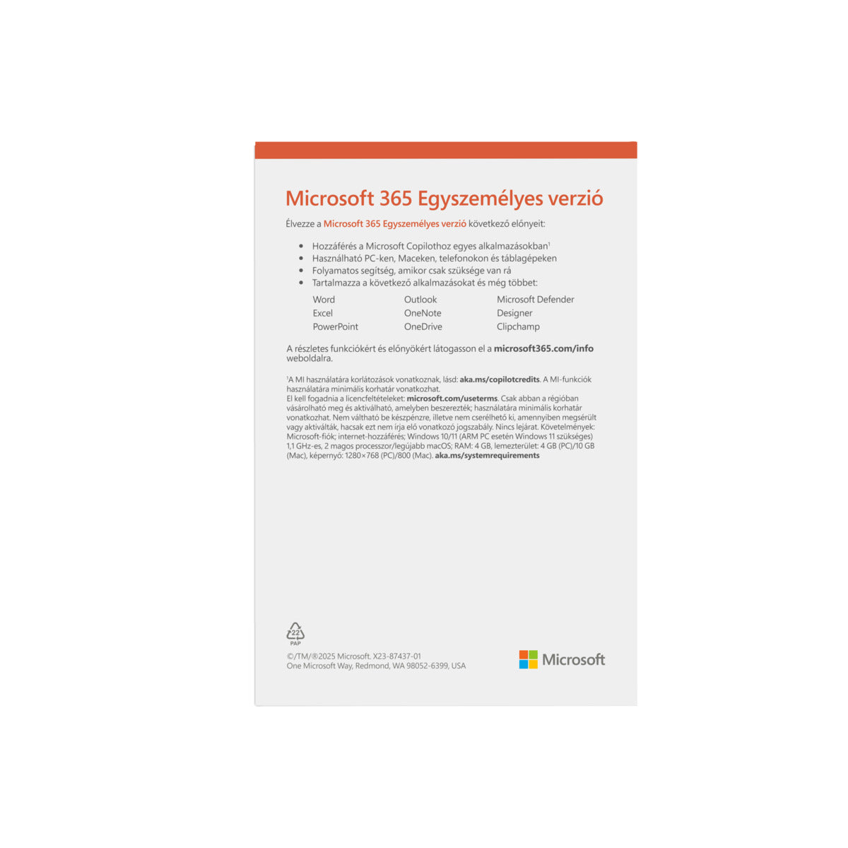 Microsoft – 365 egyszemélyes csomag (1 év) - iSTYLE HU
