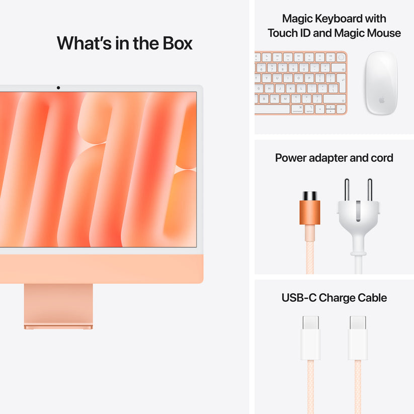 24 hüvelykes iMac Retina 4,5K kijelzővel: Apple M4 chip 10 magos CPU-val és 10 magos GPU-val, 512GB SSD, 16GB RAM, Magic Trackpad, Magic Keyboard Touch ID-val és számbillentyűzettel – nemzetközi angol - narancs CTO - iSTYLE.hu