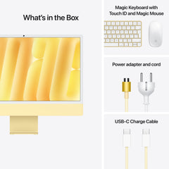 24 hüvelykes iMac Retina 4,5K kijelzővel: Apple M4 chip 10 magos CPU-val és 10 magos GPU-val, 2TB SSD, 16GB RAM, Nano-texturált üveg, Magic Trackpad, Magic Keyboard Touch ID-val és számbillentyűzettel – magyar - sárga CTO