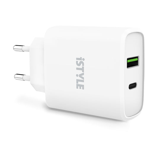 iSTYLE – 38 W Pro töltő (20W USB-C; 18W USB-A) - Fehér - iSTYLE HU