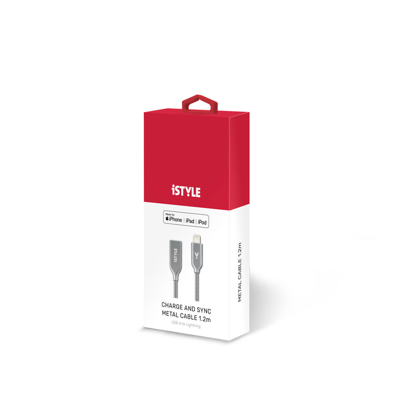iSTYLE - Metal lightning kábel 1.2m - Ezüst 2019 - iSTYLE HU