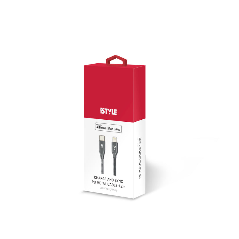 iSTYLE - USB-C to Lightning Metal kábel 1,2m - asztroszürke - iSTYLE HU