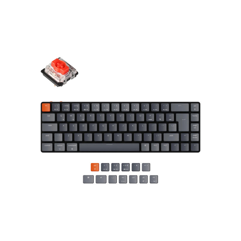 Keychron – K7 nemzetközi angol mechanikus billentyűzet - RGB, Bluetooth, alumínium váz - Gateron Red switch - iSTYLE HU