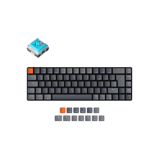 Keychron – K7 nemzetközi angol mechanikus billentyűzet - RGB, Bluetooth, alumínium váz - Hot-swap Optical Blue switch - iSTYLE HU
