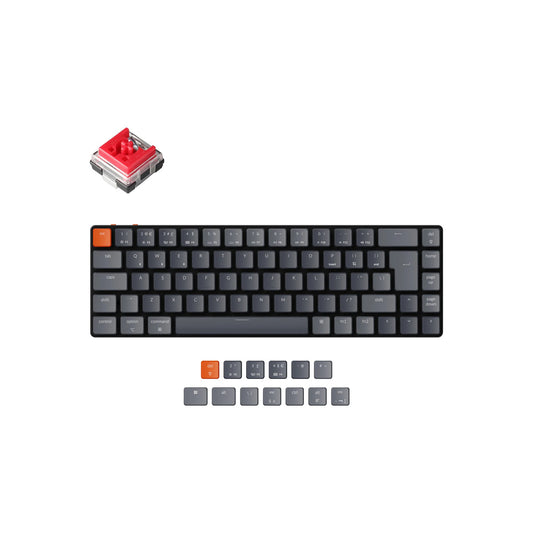 Keychron – K7 nemzetközi angol mechanikus billentyűzet - RGB, Bluetooth, alumínium váz - Hot-swap Optical Red switch - iSTYLE HU