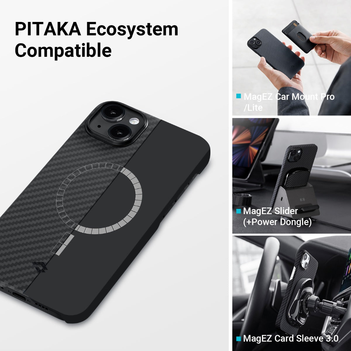 Pitaka MagEZ 3 1500D case, black/grey- iPhone 14 Plus - iSTYLE HU