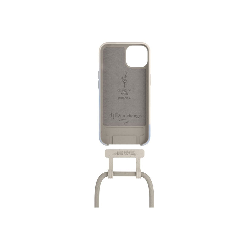 Woodcessories Change Case Filia for iPhone 14 Plus - Beige Blue / Biomaterial - iSTYLE HU